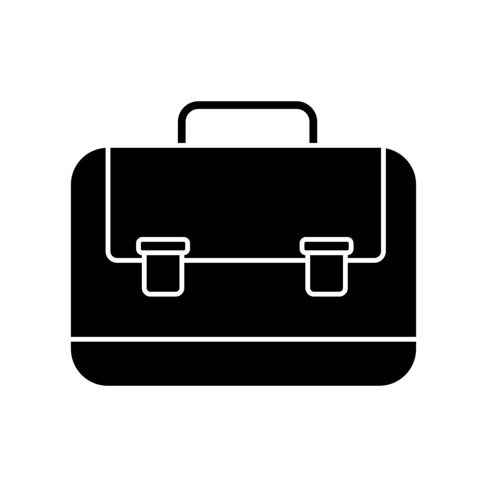 icono de maletín de glifo. símbolo de la caja de la oficina. botón de mochila escolar. vector