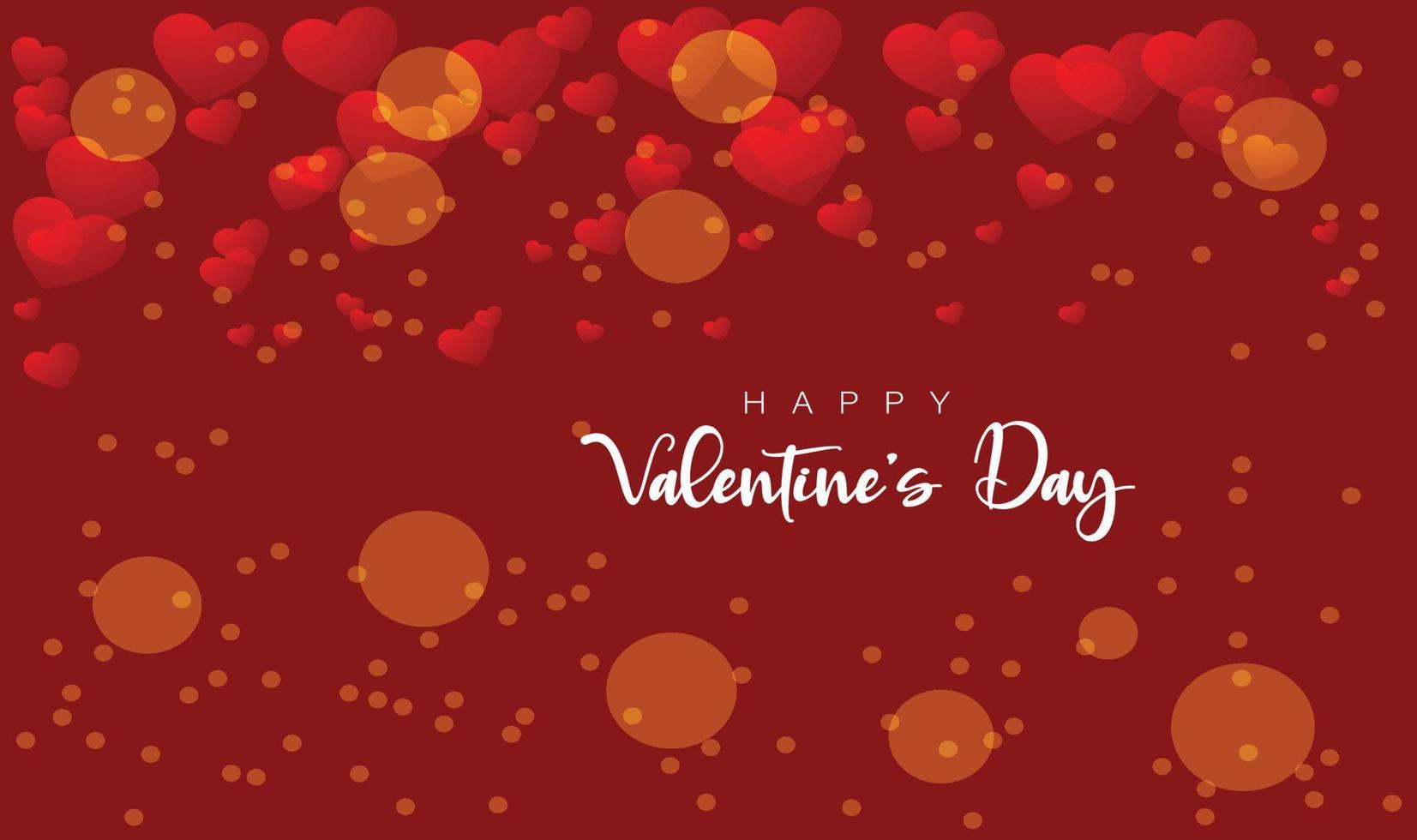 Happy Valentine's Day Background Design On Bokeh Lights vector