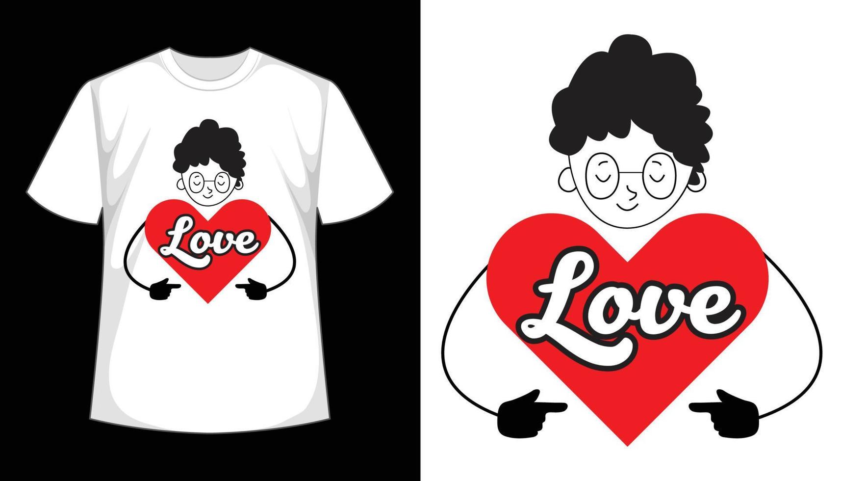 diseño de camiseta de tipografía de vector de amor