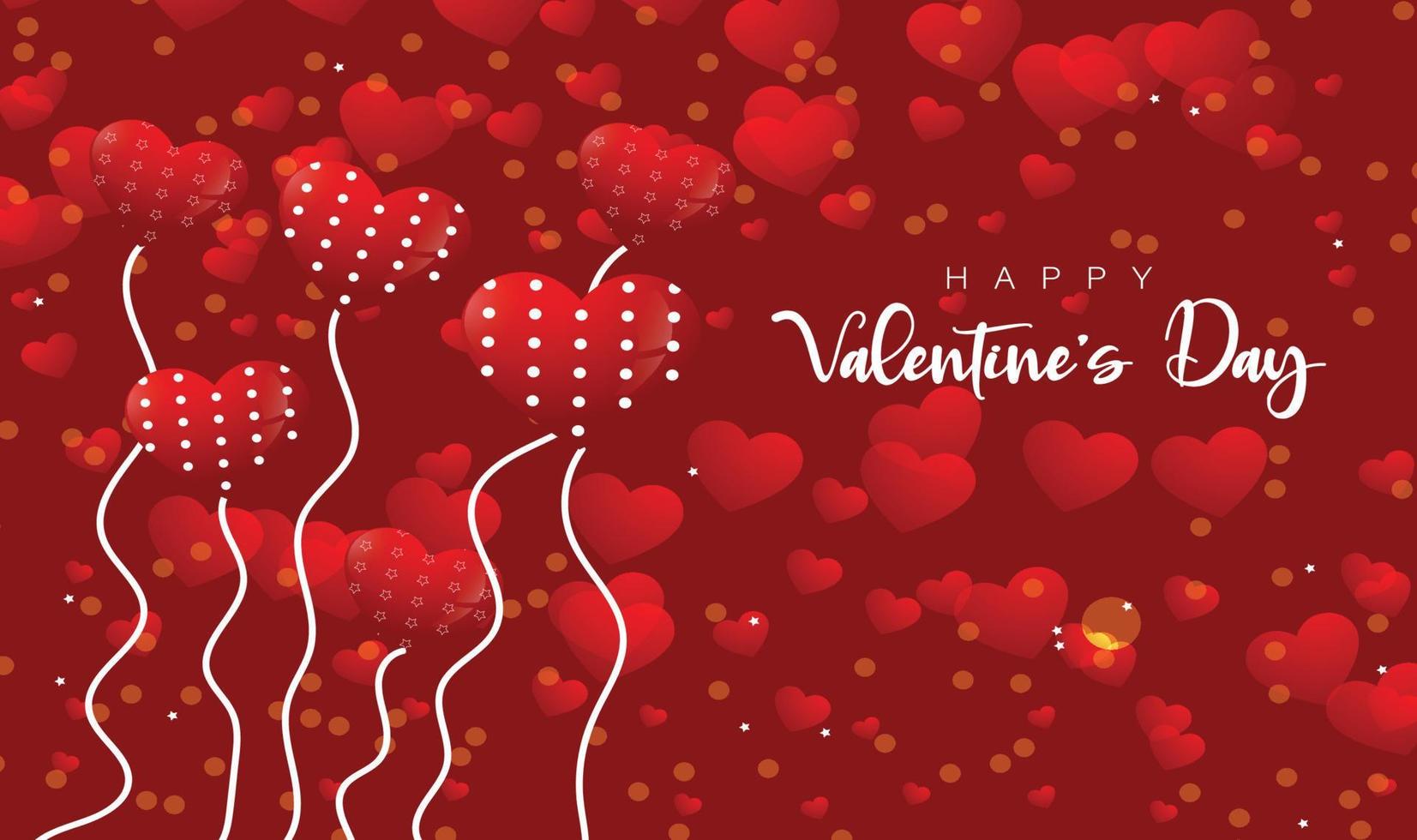 diseño de banner o tarjeta del día de san valentín con corazones 3d sobre fondo rojo pro vector