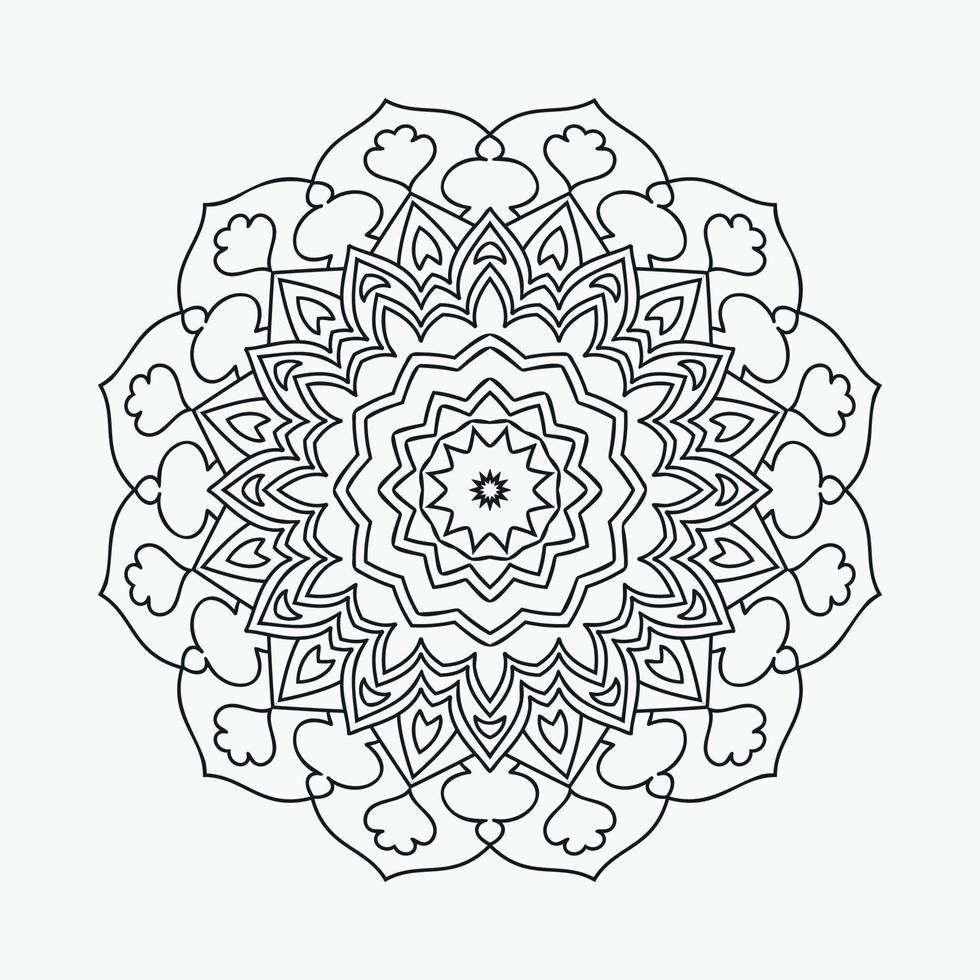 Doodle mandala on a white background. Mandala pattern in Arabian style. Floral mandala line art illustration. Decoration mandala design in Arabic style. kids coloring page. vector