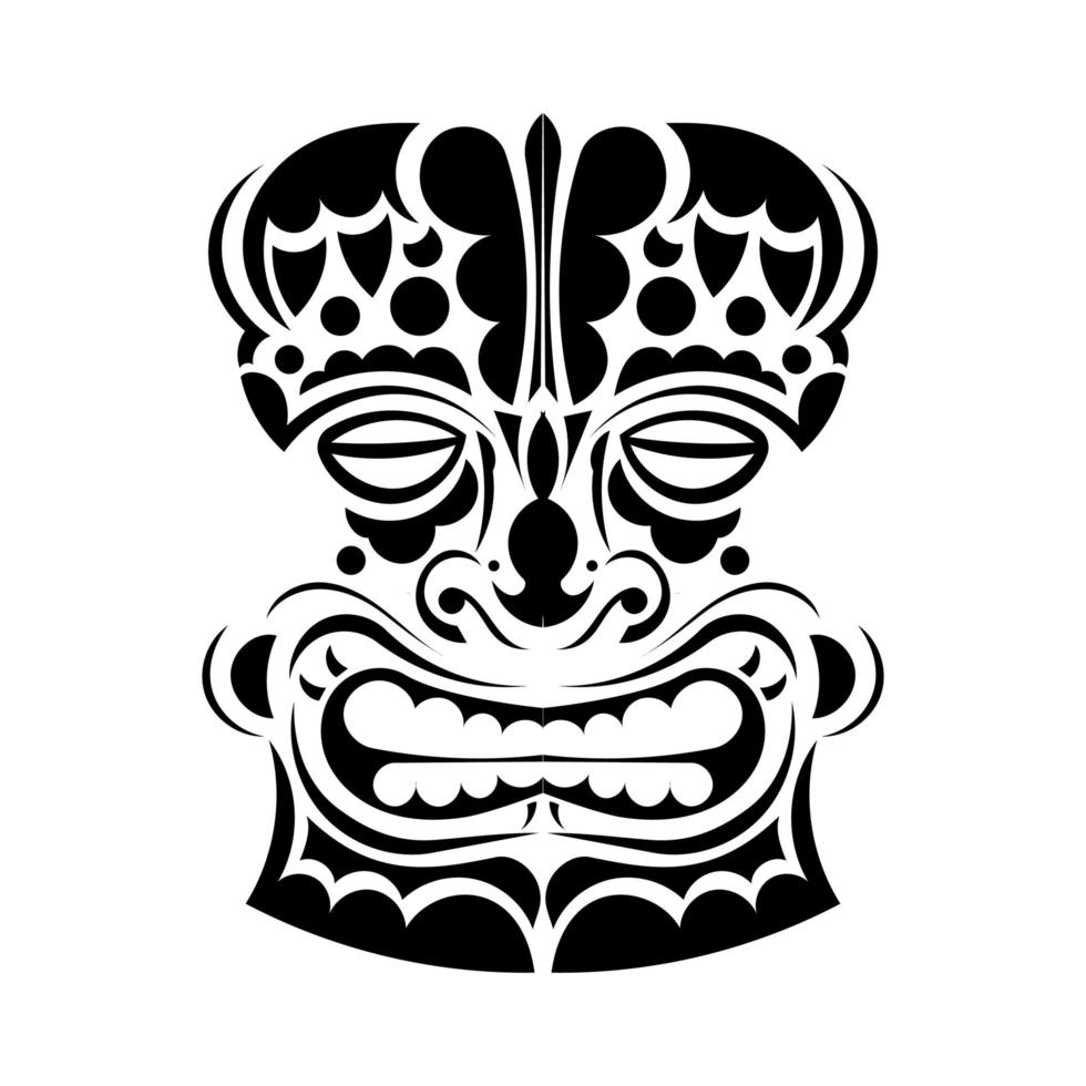 totem es el rostro de las tribus hawaianas. cara en estilo polinesio o maorí. bueno para estampados y camisetas. aislado. vector