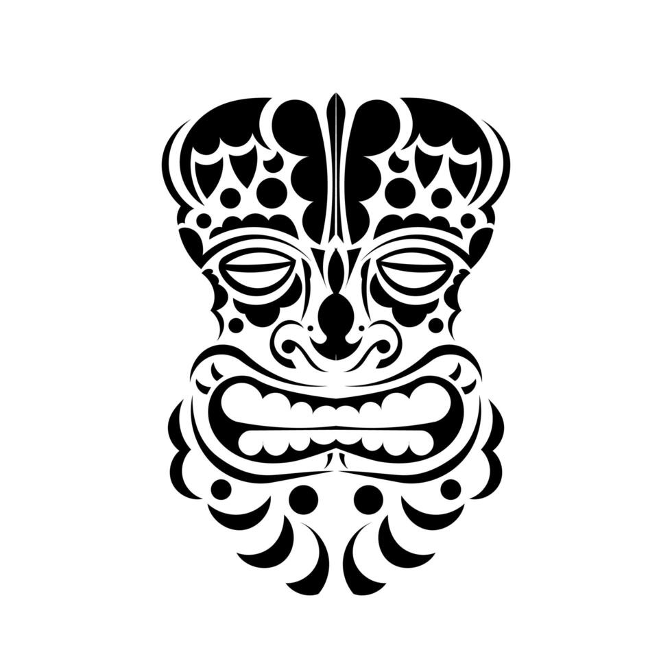 Totem face. Face in Polynesian or Maori style. Good for prints and t-shirts. Isolated. Vector illustration.