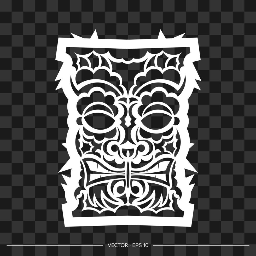 cara vikinga hecha de patrones. el contorno de la cara o máscara de un guerrero. patrones polinesios, hawaianos o maoríes. para camisetas y estampados. ilustración vectorial vector