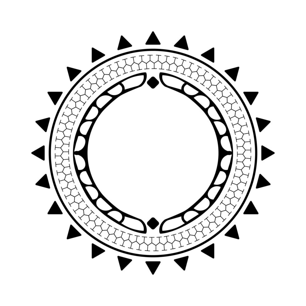 diseño de vector de estilo de tatuaje de mandala hawaiano polinesio. patrón boho redondo tribal inspirado en el arte geométrico tradicional. vector.