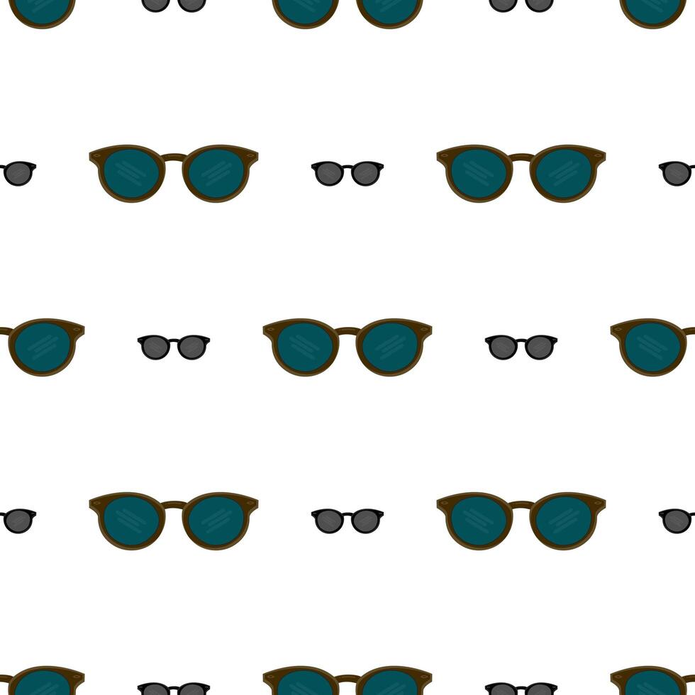 Seamless pattern from brown glasses on a white background. Fashion graphic design. Template for prints, decor. illustration. vector