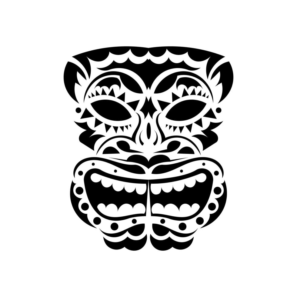 tatuaje vikingo. cara de estilo polinesio. patrones tribales hawaianos. aislado. vector