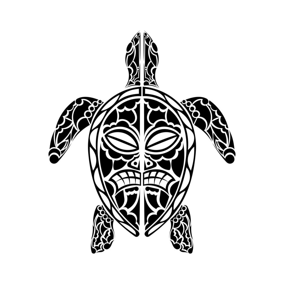 diseño de tatuaje de tortuga maorí. aislado. vector. vector