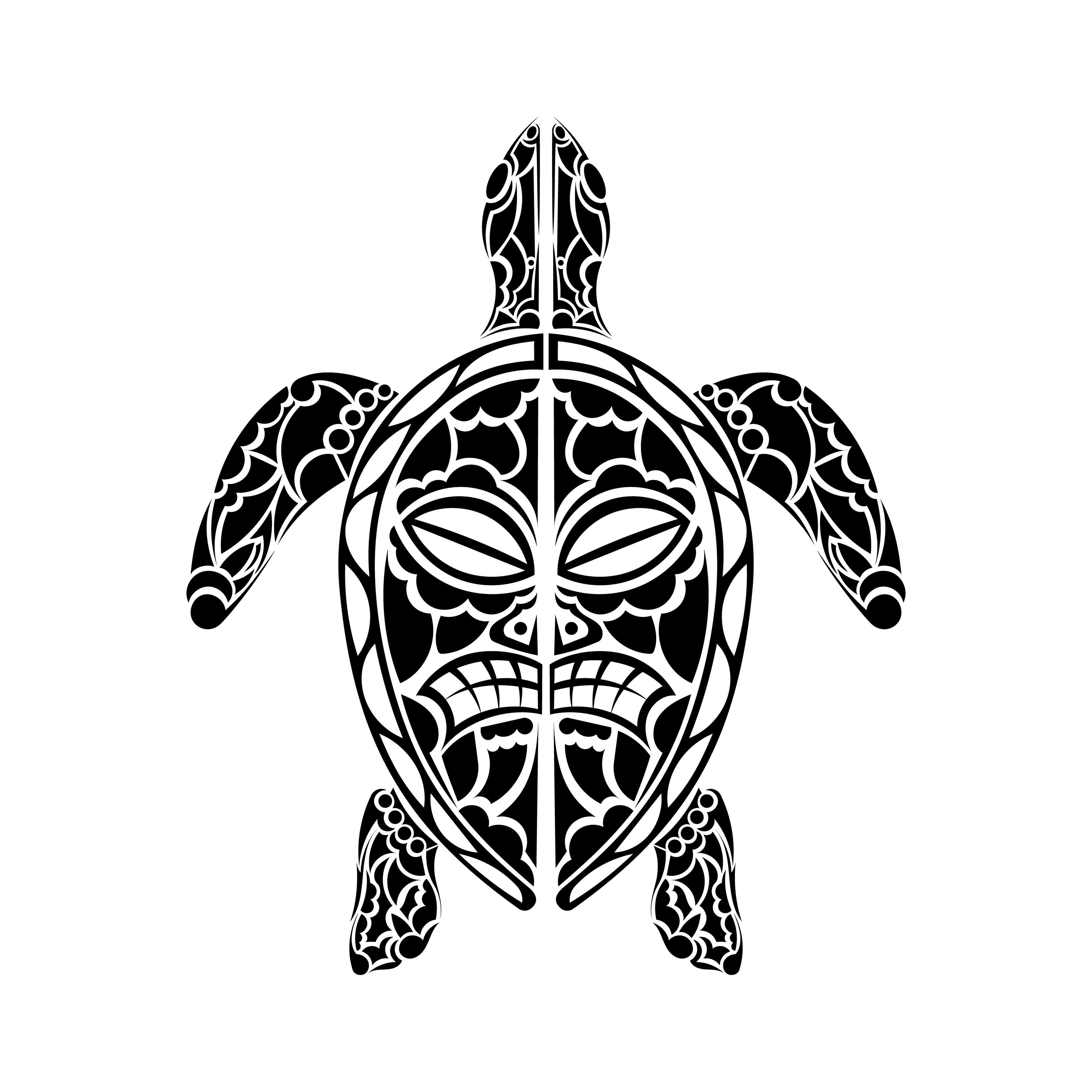 Maori turtle tattoo design. Isolated. Vector. 5669072 Vector Art at Vecteezy