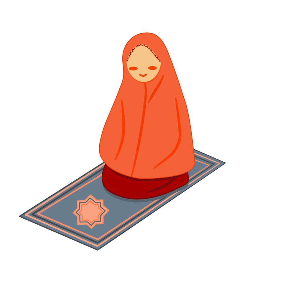 Vector for Muslim character who doing pray