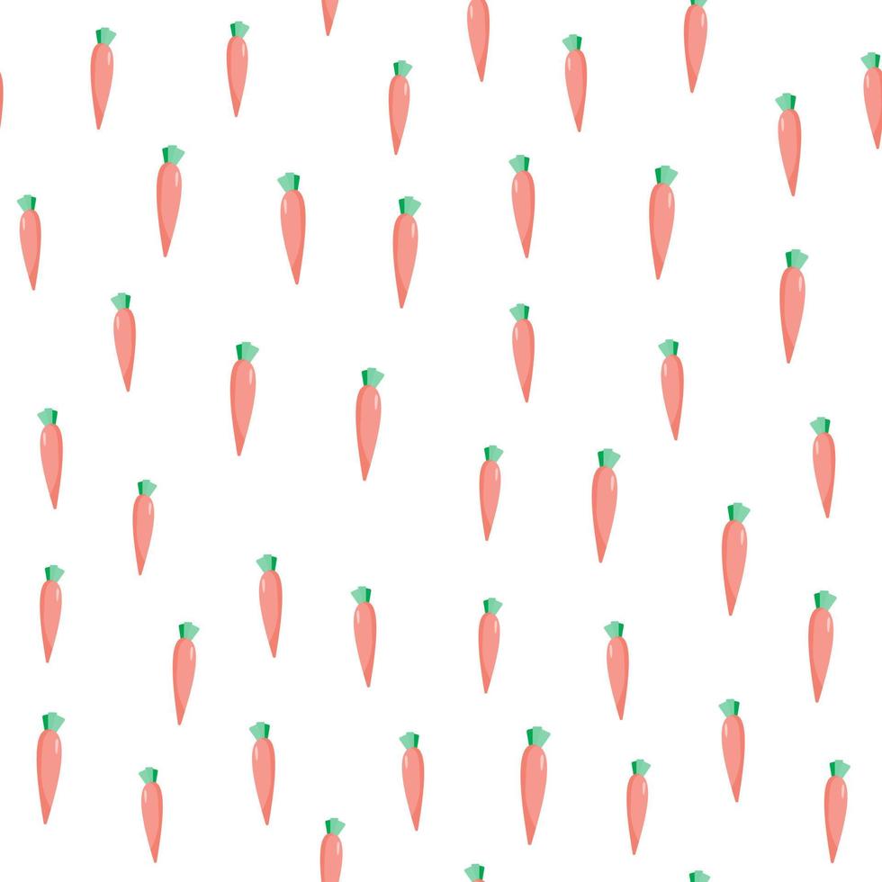 Geometric orange carrot seamless pattern on white background. Botanical wallpaper. vector