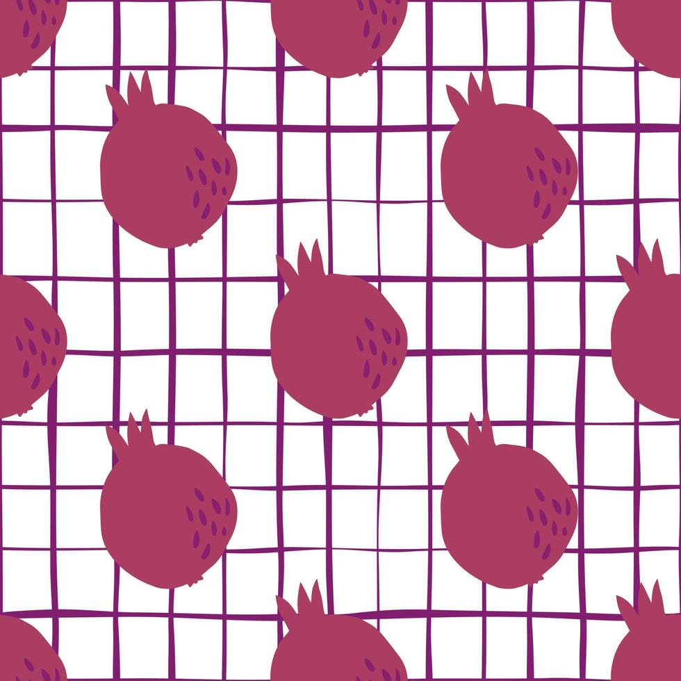 patrón geométrico sin costuras de fruta de granada para diseño textil. fondo de pantalla de granadas rojas vector