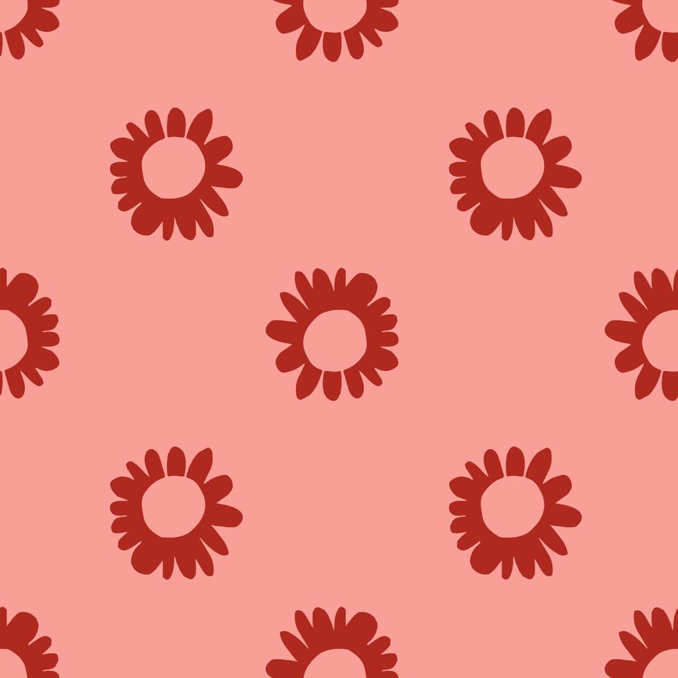 Seamless pattern with small red flowers. Decorative floral backdrop vector