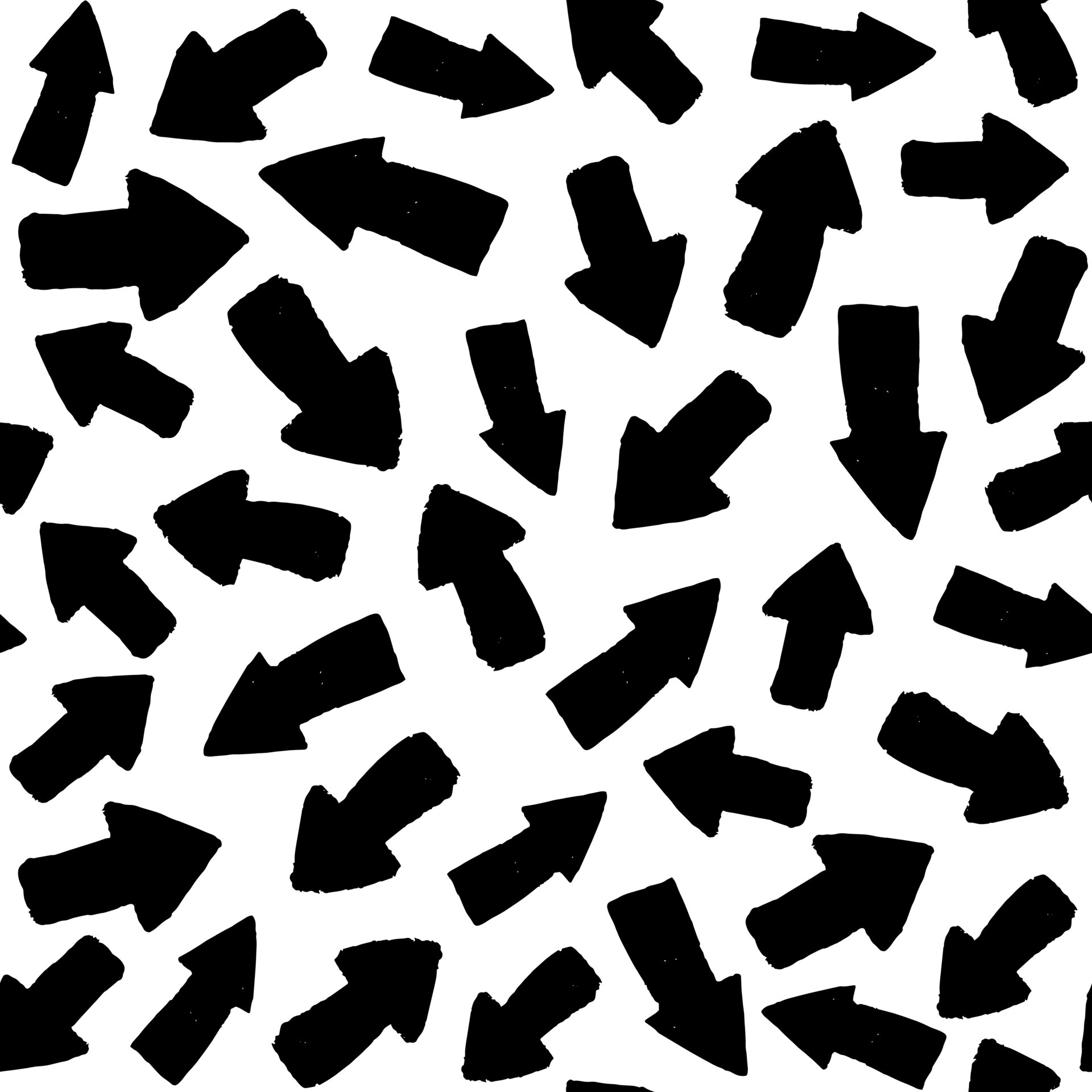 Arrow seamless pattern. Black arrows pattern backdrop on white