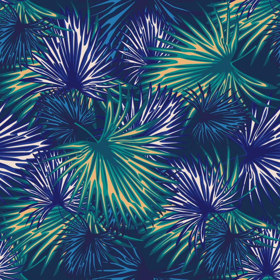 Abstract exotic plant seamless pattern. Tropical palm leaves pattern, botanical background. vector