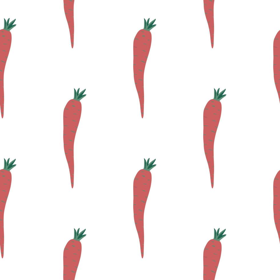 Geometric carrots backdrop. Cute orange carrot seamless pattern. Botanical wallpaper. vector