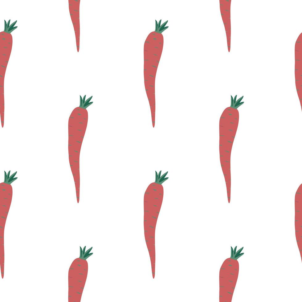 Geometric carrots backdrop. Cute orange carrot seamless pattern. Botanical wallpaper. vector