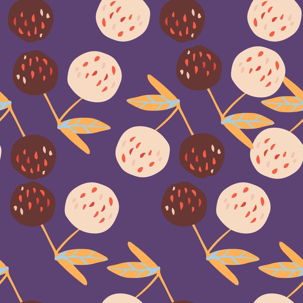 Apples and leaves seamless pattern in Scandinavian style. Botanical print. vector
