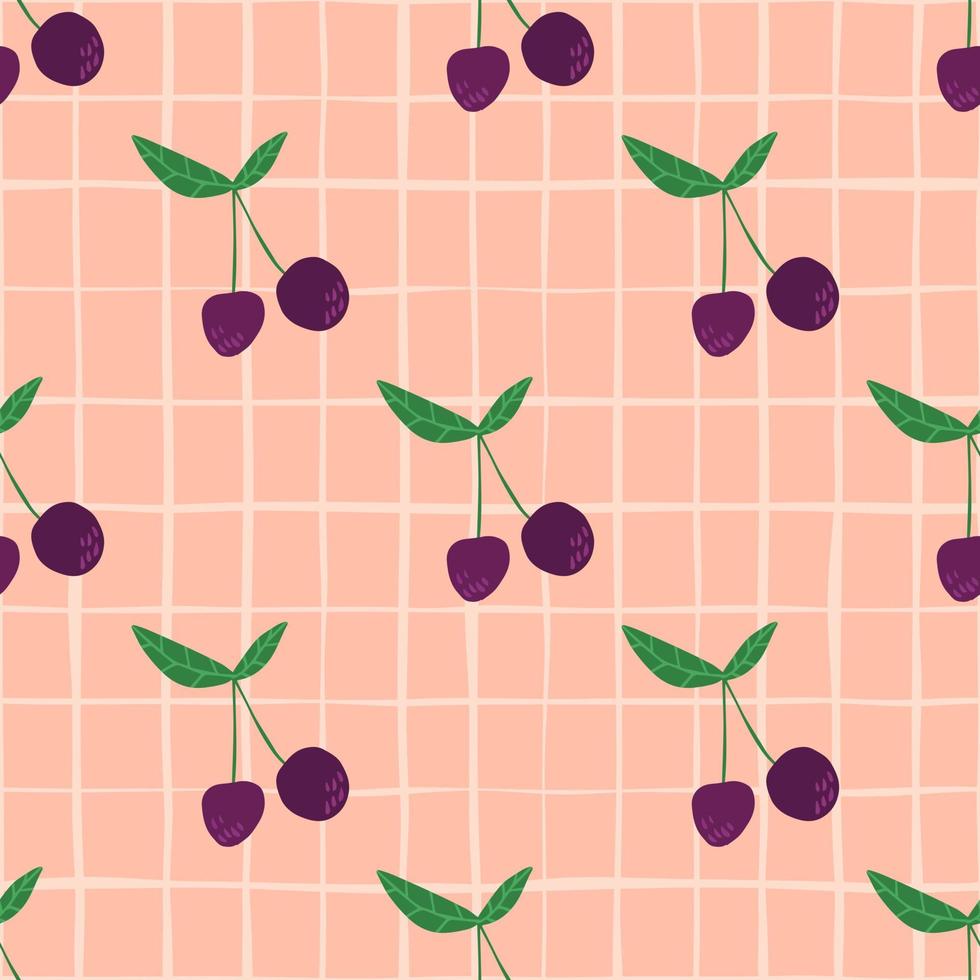 patrón sin costuras de cereza para el diseño de telas. fondo de pantalla de  cerezas sobre fondo de rayas. 5673530 Vector en Vecteezy