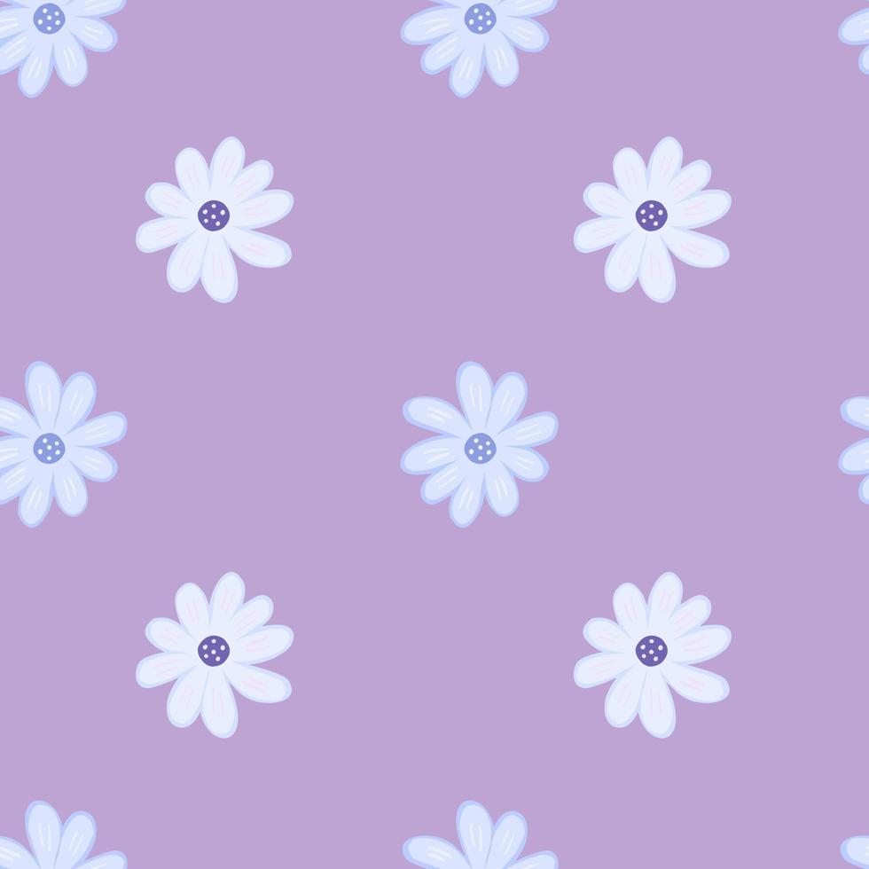 Doodle ditsy seamless pattern. Hand drawn chamomile print. Abstract floral ornament vector