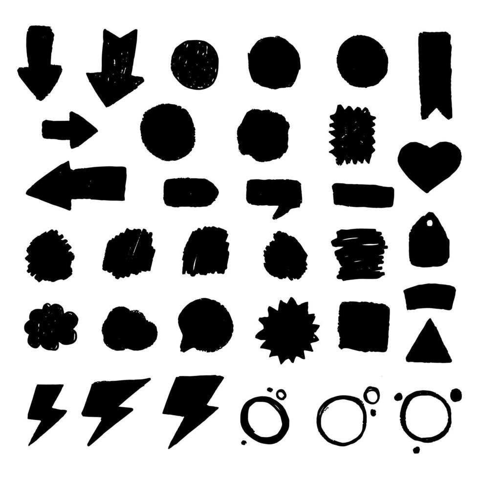 Set of circle blots in grunge style for stickers, badges. Sale stains for label, best price, discount. vector