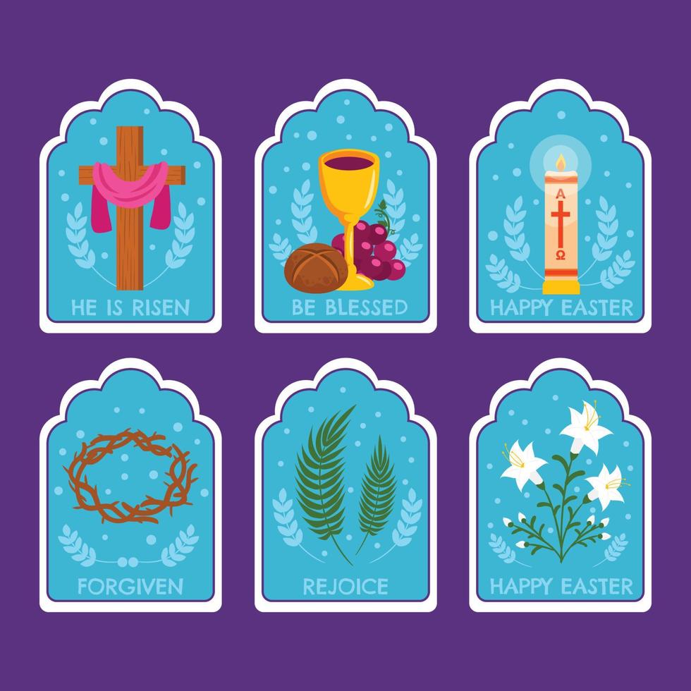 Easter Religious Items Sticker Label vector