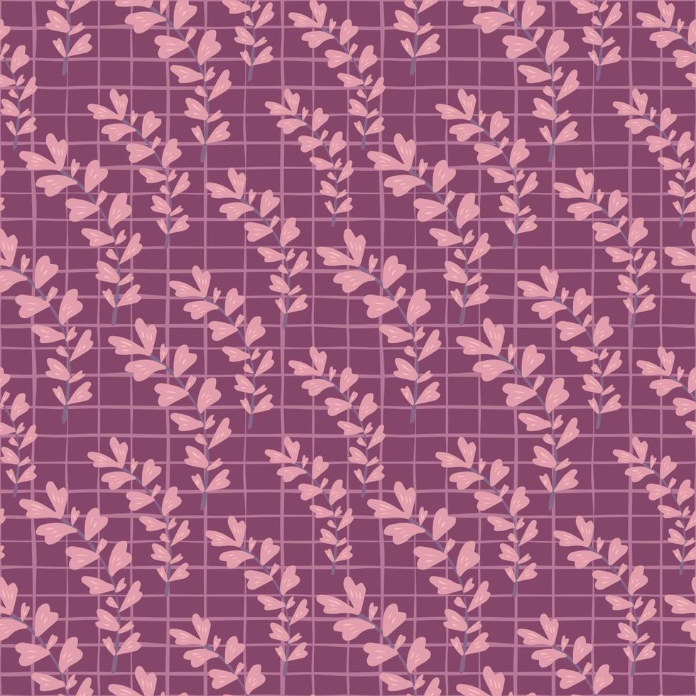 Seamless pattern with branch leaves. Geometric botanical leaf wallpaper. vector