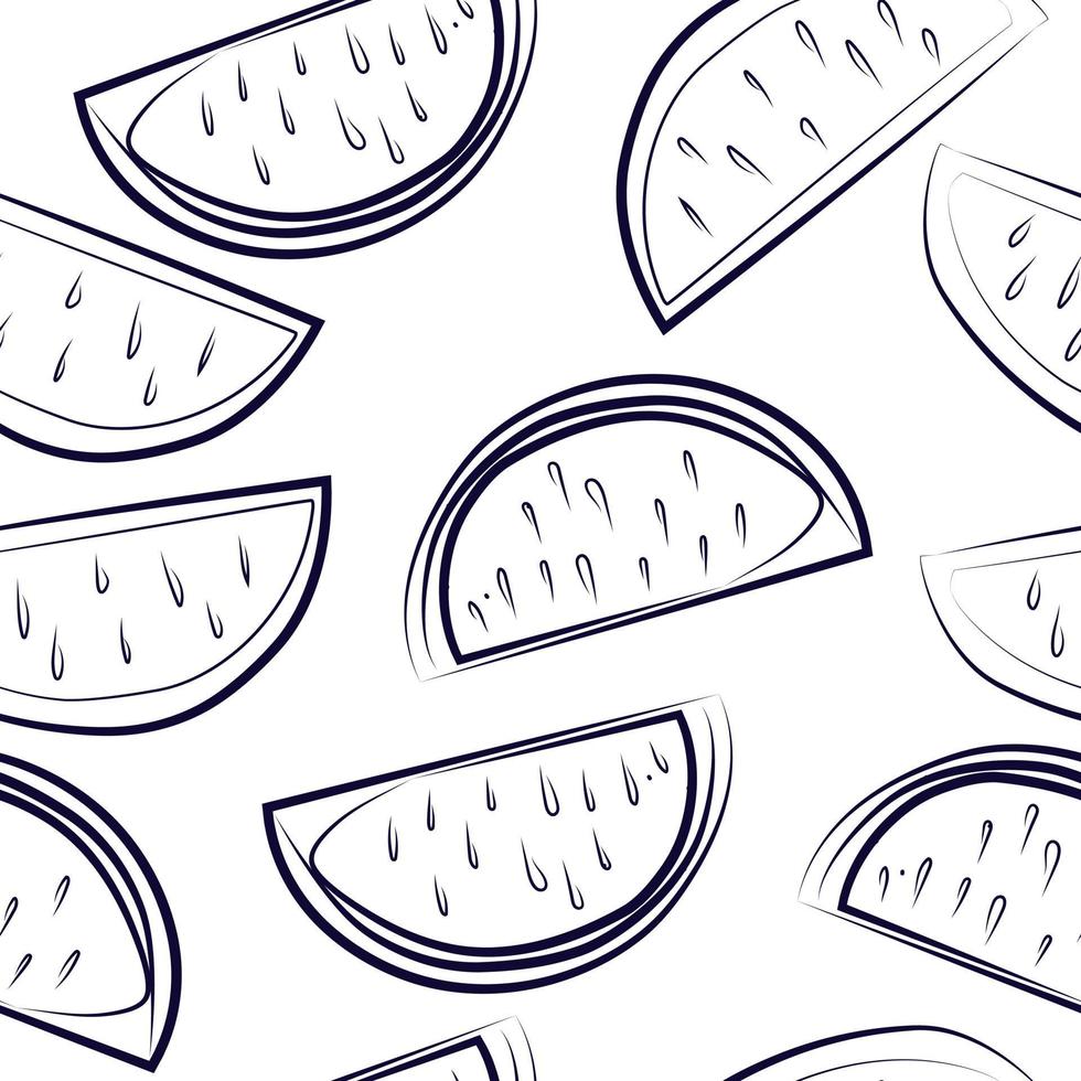Hand drawn lime seamless pattern. Simple engraving style vector