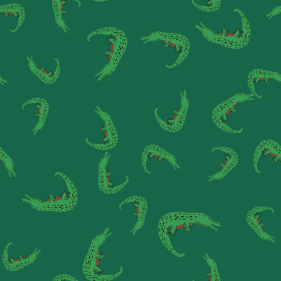 Cute crocodiles seamless pattern.Funny animals background. vector