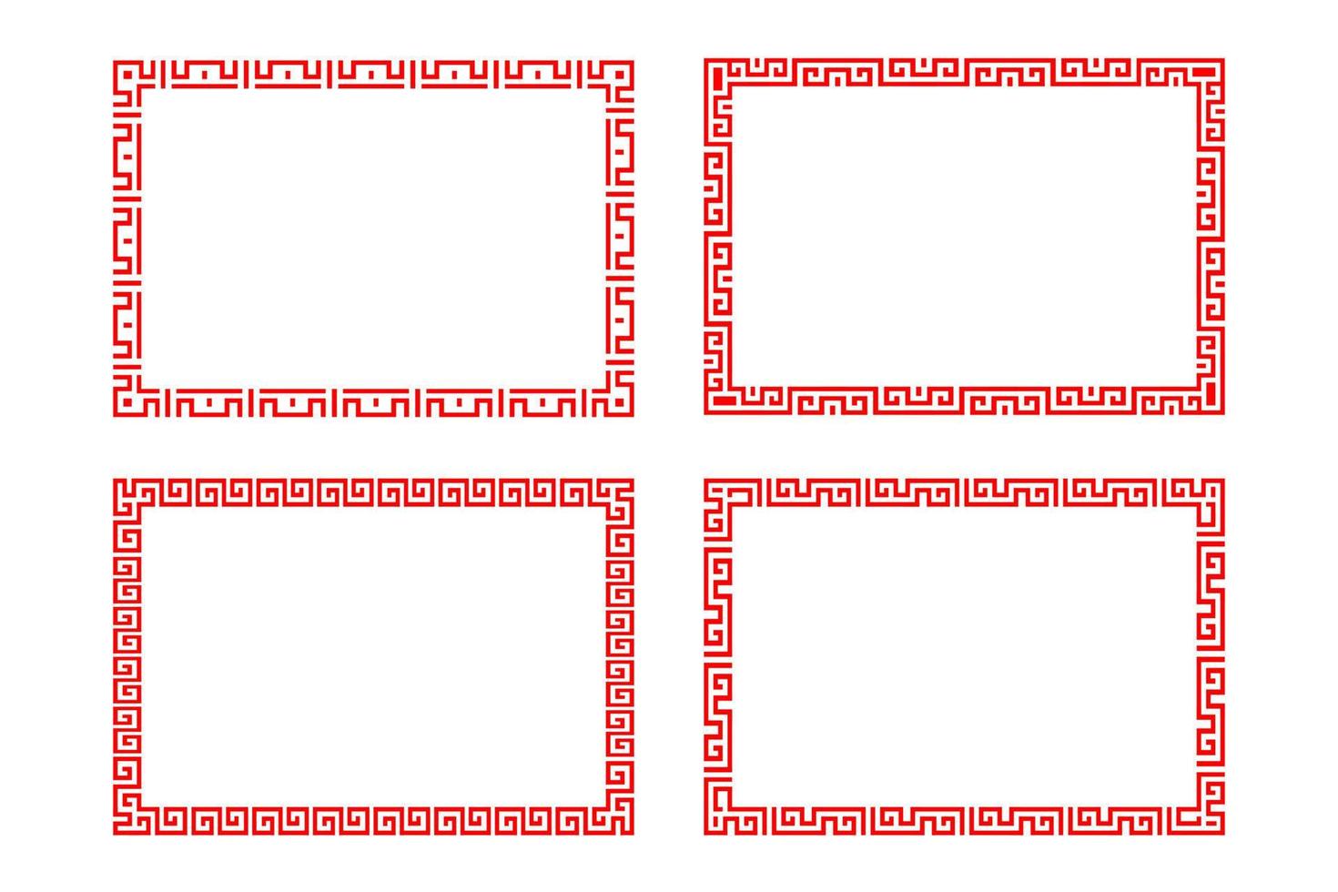 Chinese red rectangle frame vector design.