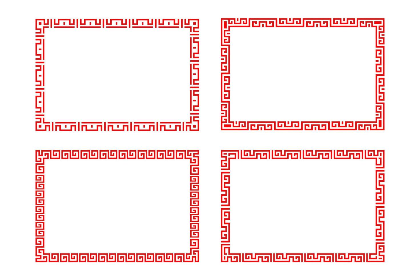 Chinese red rectangle frame vector design.