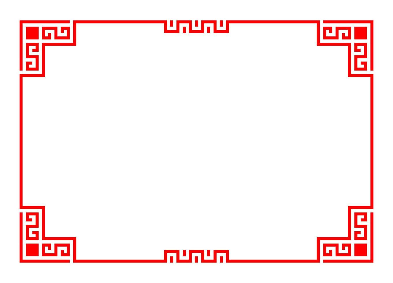 Chinese red rectangle frame vector design.