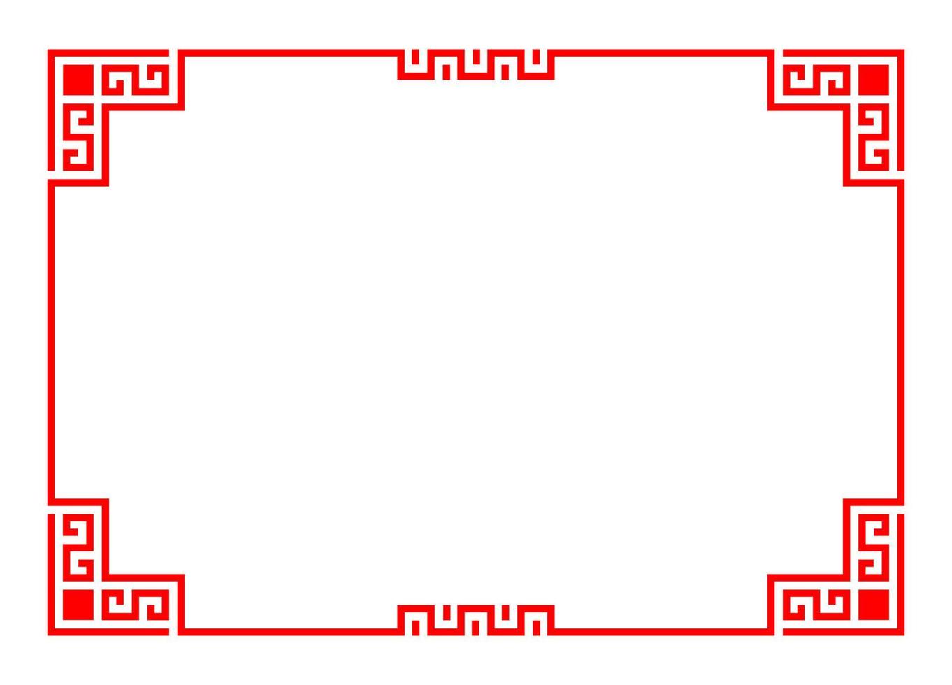 Chinese red rectangle frame vector design.