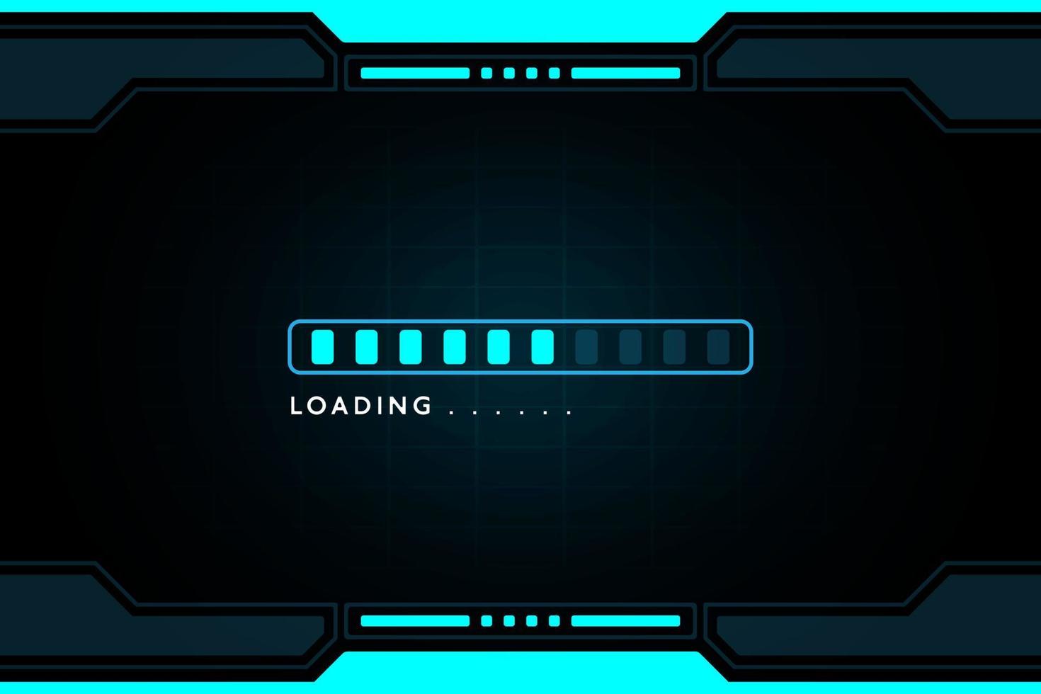 Game loading on monitor technology concept design. vector