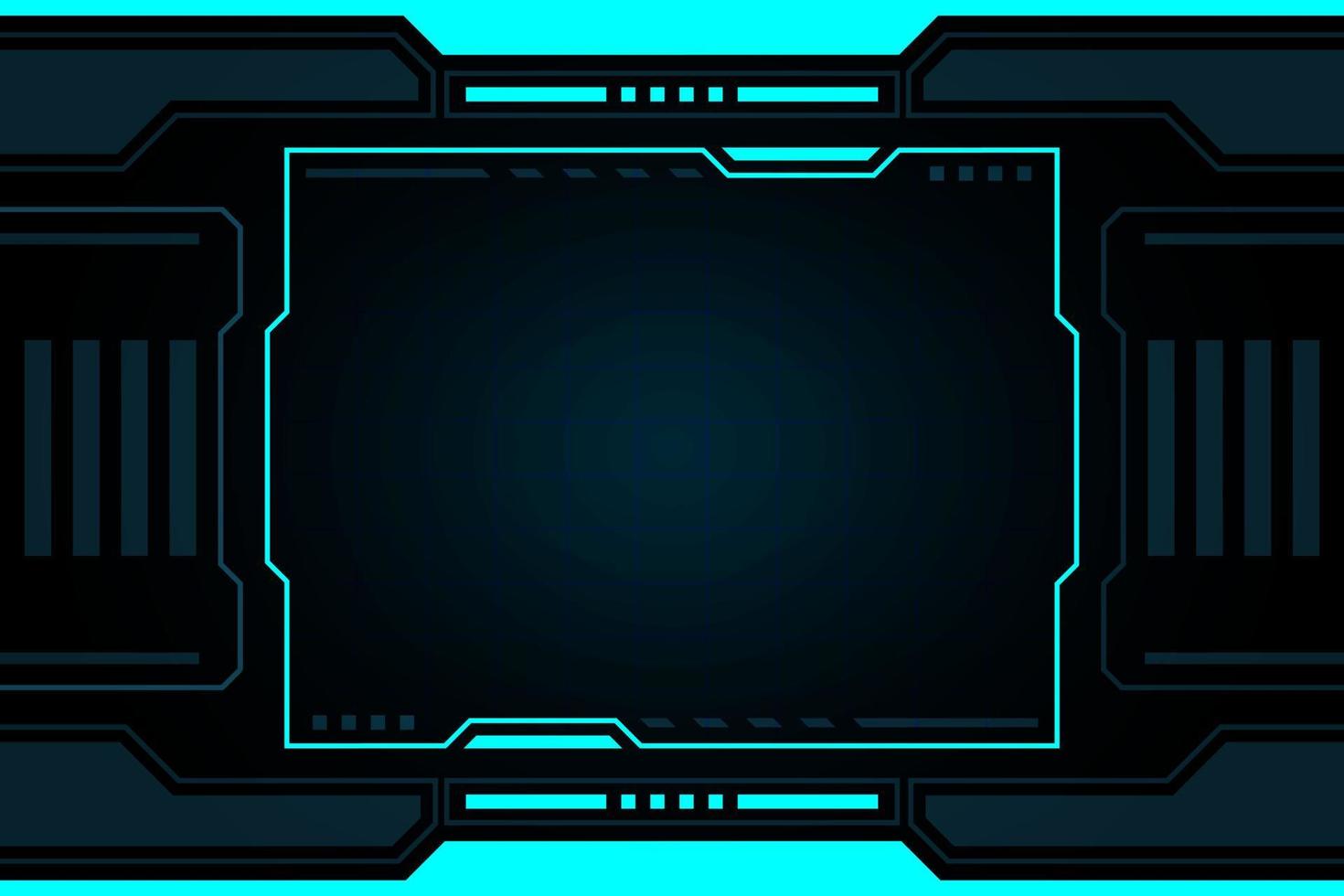 Blue frame control panel abstract Technology Interface hud on black background vector design.