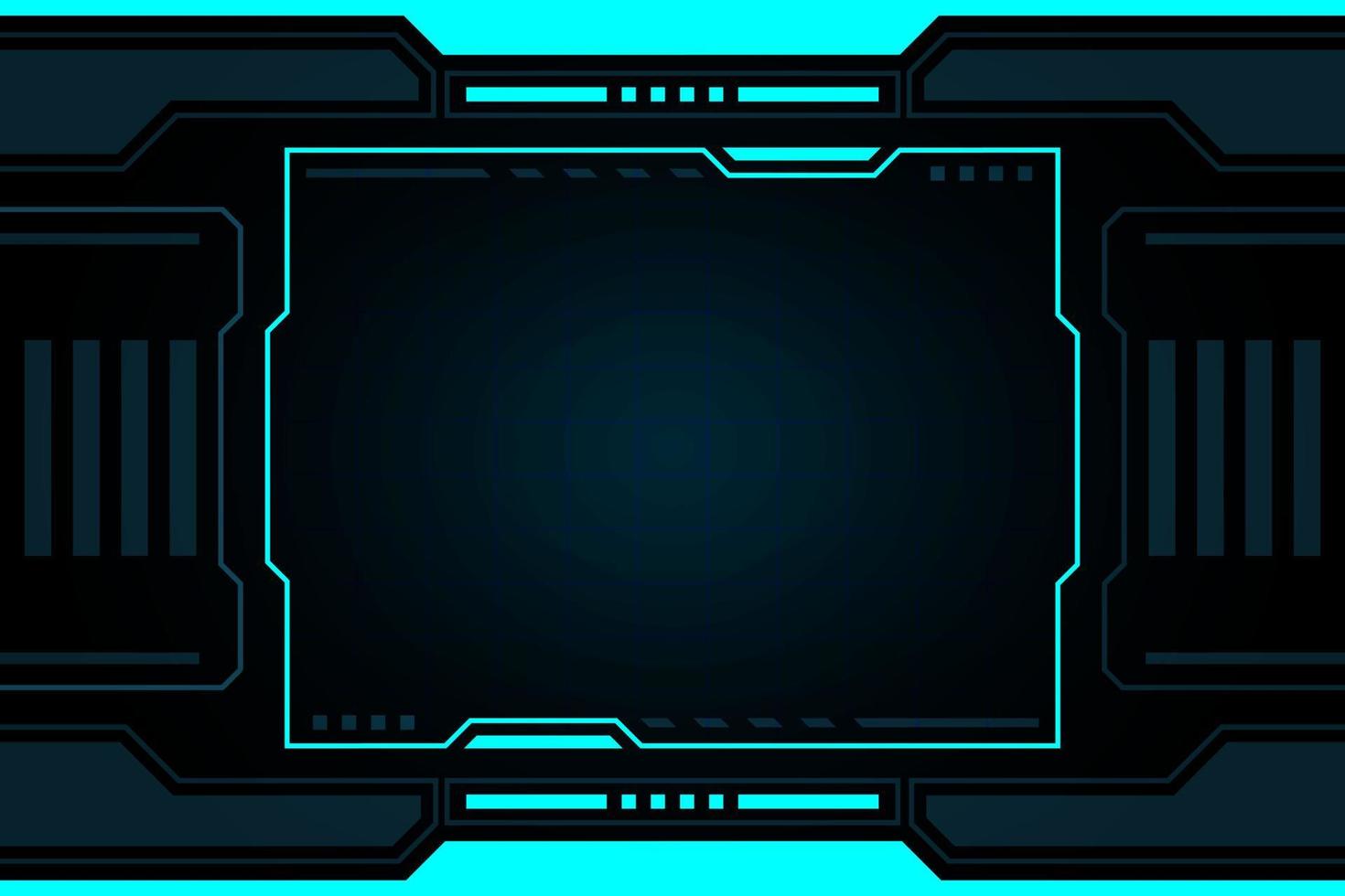 Blue frame control panel abstract Technology Interface hud on black background vector design.