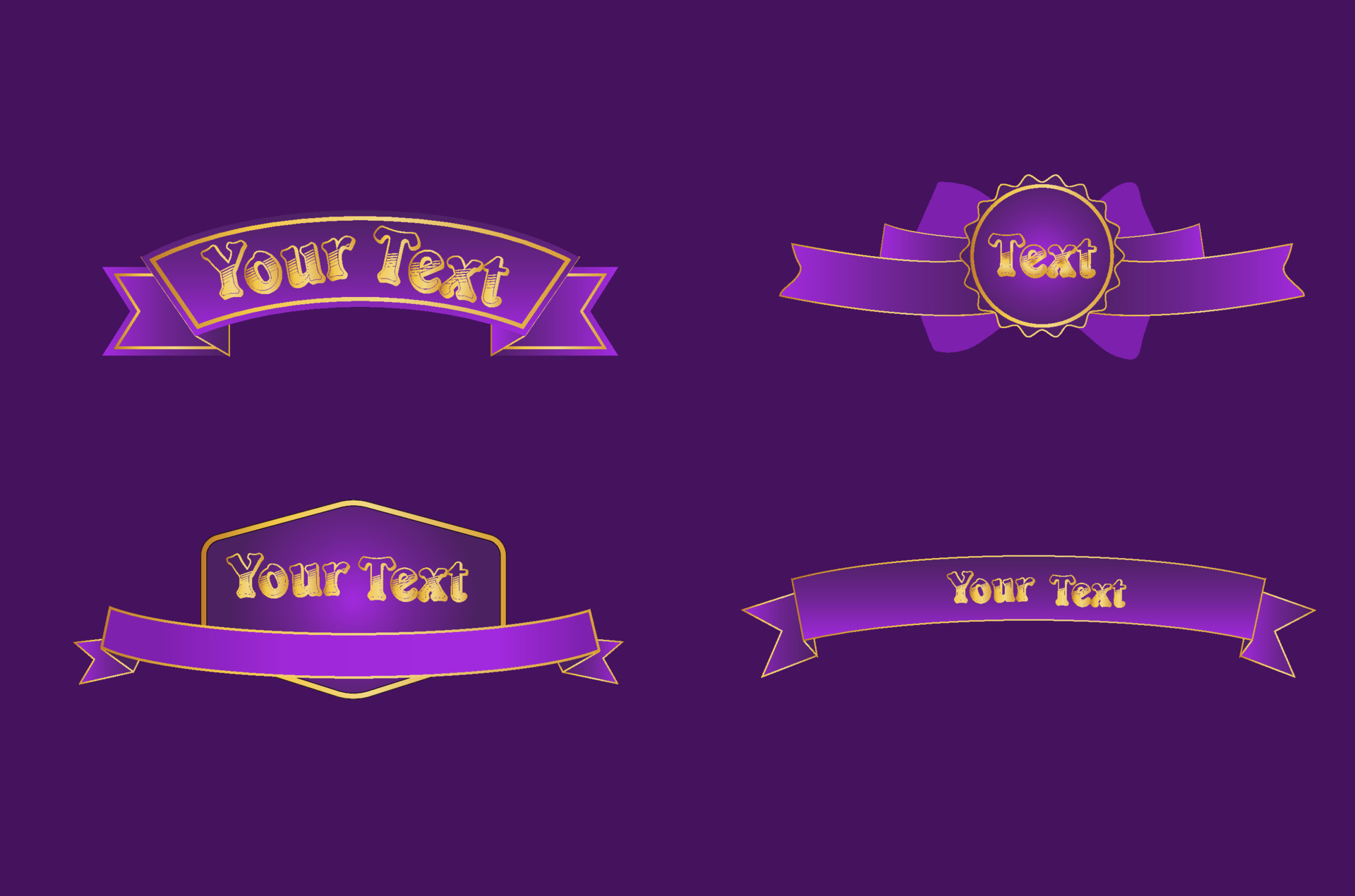 Ribbon set purple 5674077 Vector Art at Vecteezy