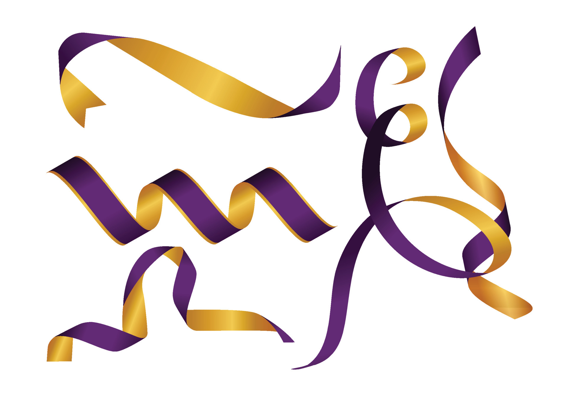 Purple and gold ribbon 5674080 Vector Art at Vecteezy
