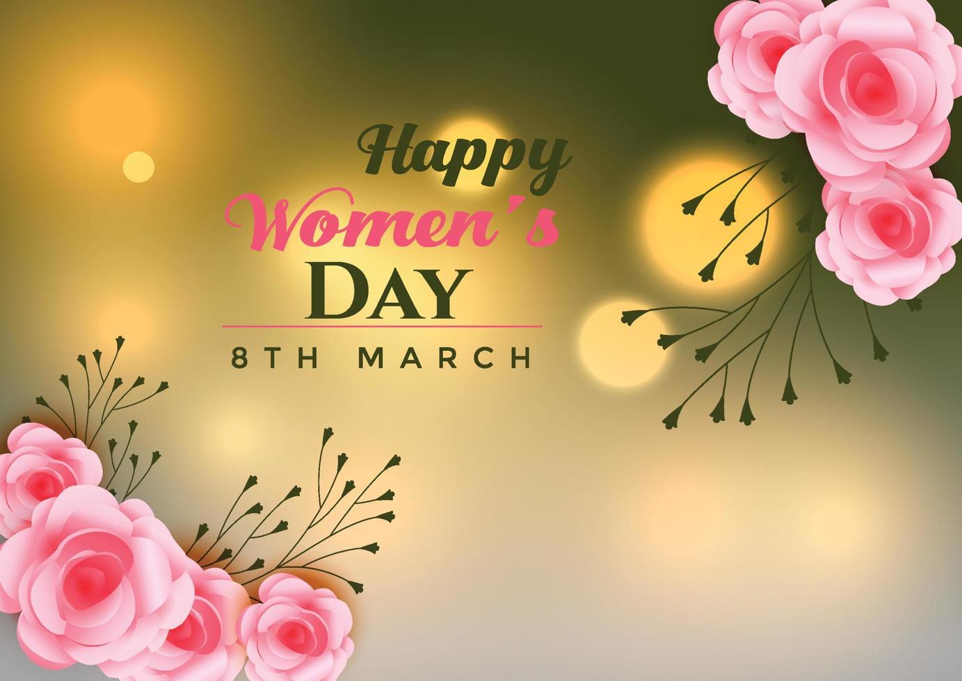 Lovely rose background for happy womens day vector