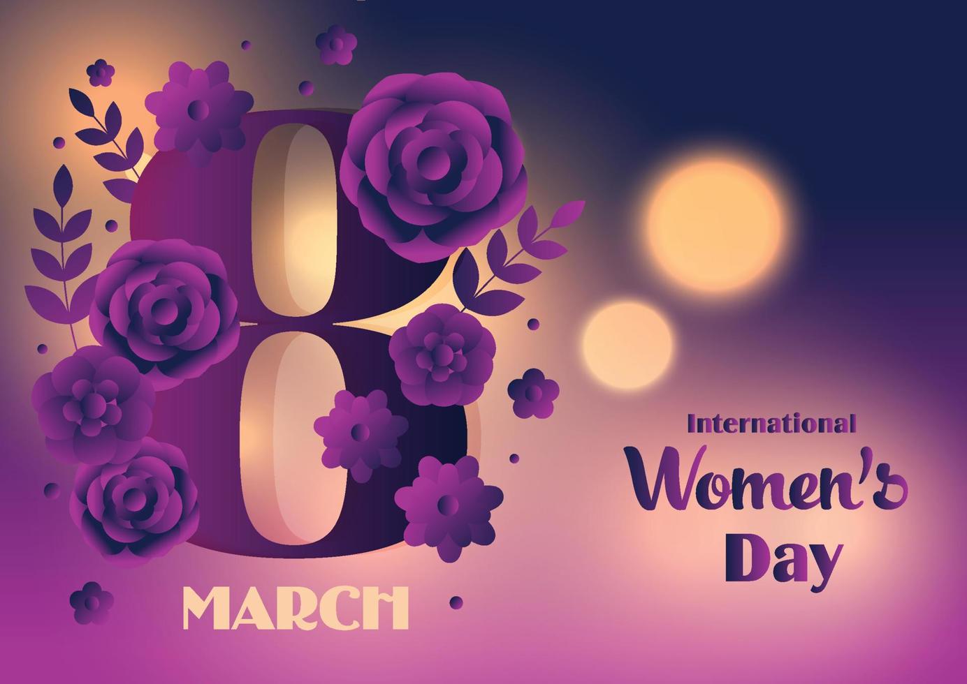International women s day paper style with date vector