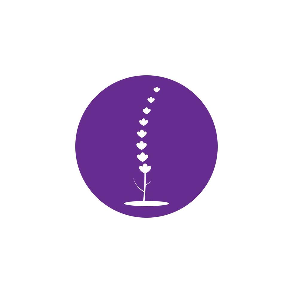 diseño plano de vector de logotipo de flor de lavanda fresca