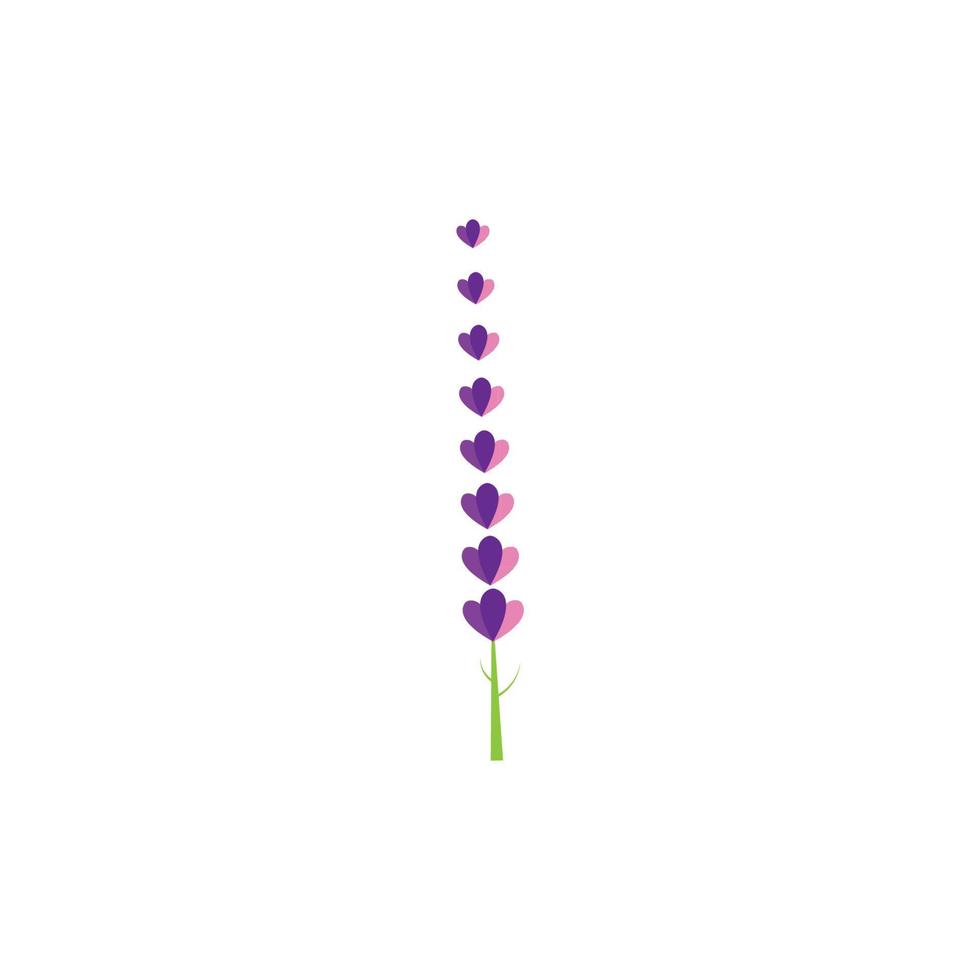 diseño plano de vector de logotipo de flor de lavanda fresca