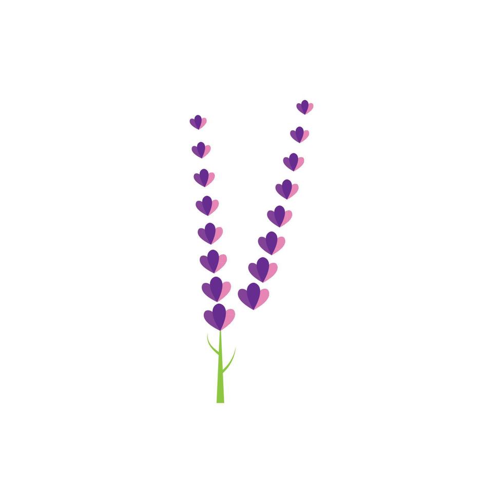 diseño plano de vector de logotipo de flor de lavanda fresca