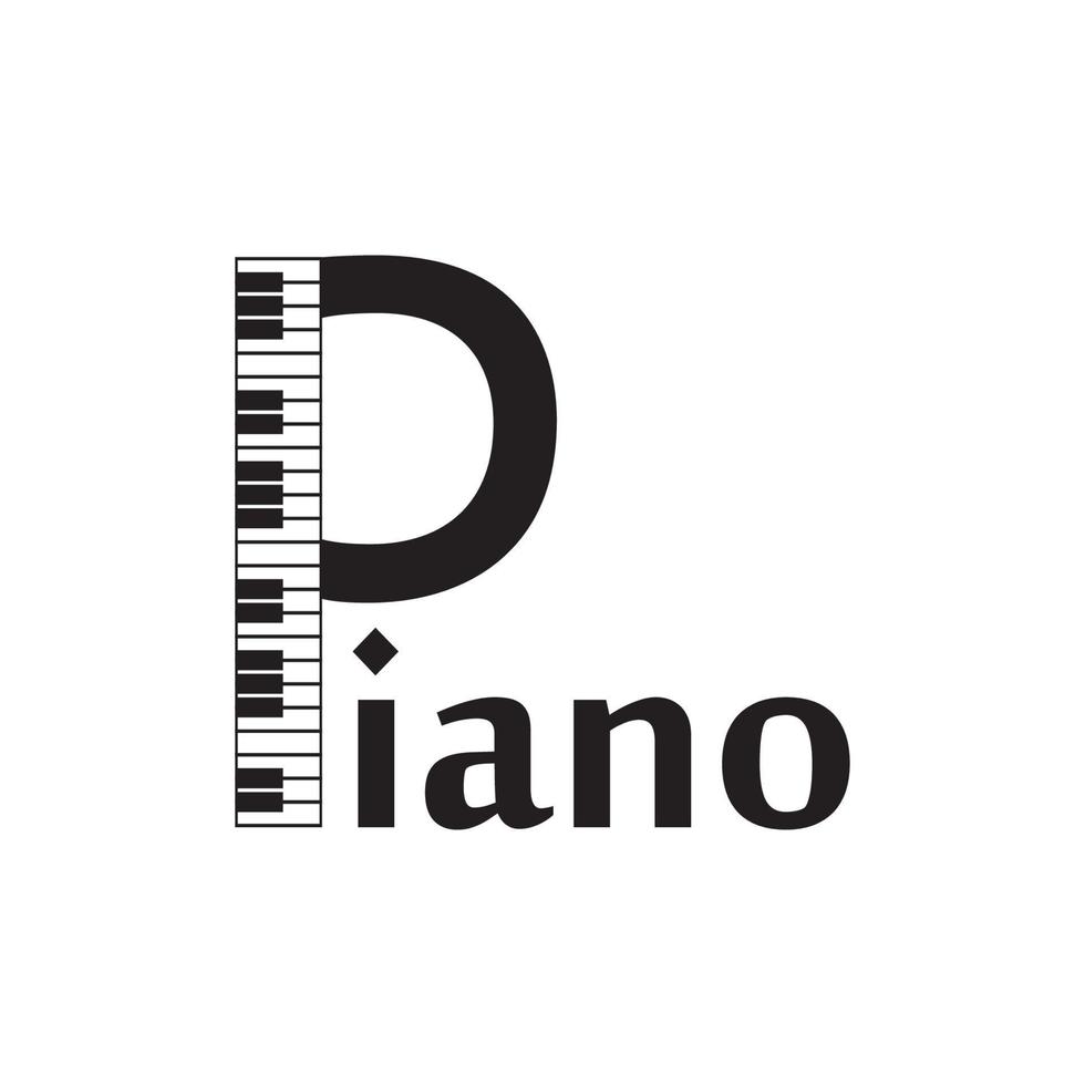 plantilla de ilustración de vector de icono de piano