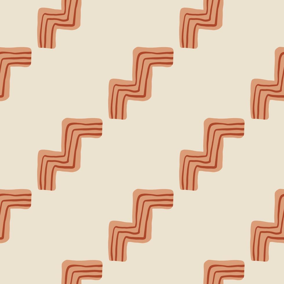 Zigzag doodle pattern on light background. Modern line art wallpaper. vector
