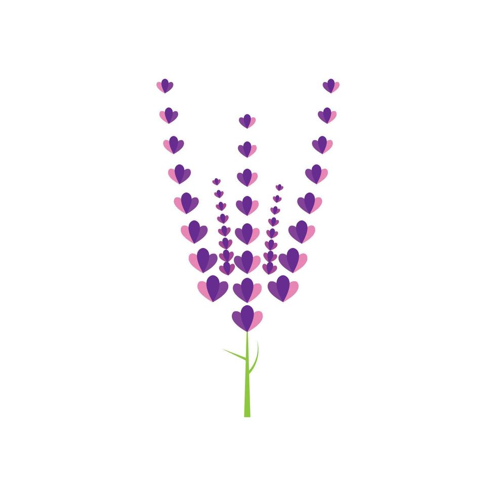 diseño plano de vector de logotipo de flor de lavanda fresca