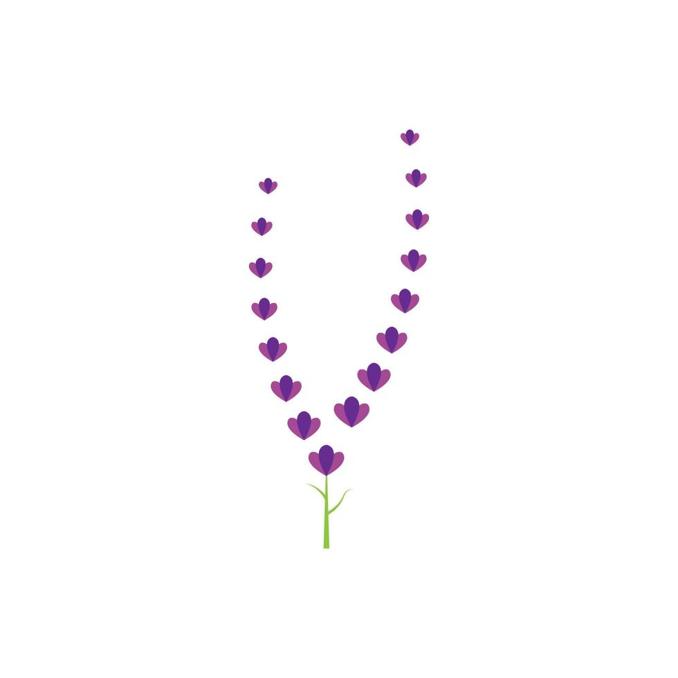 diseño plano de vector de logotipo de flor de lavanda fresca