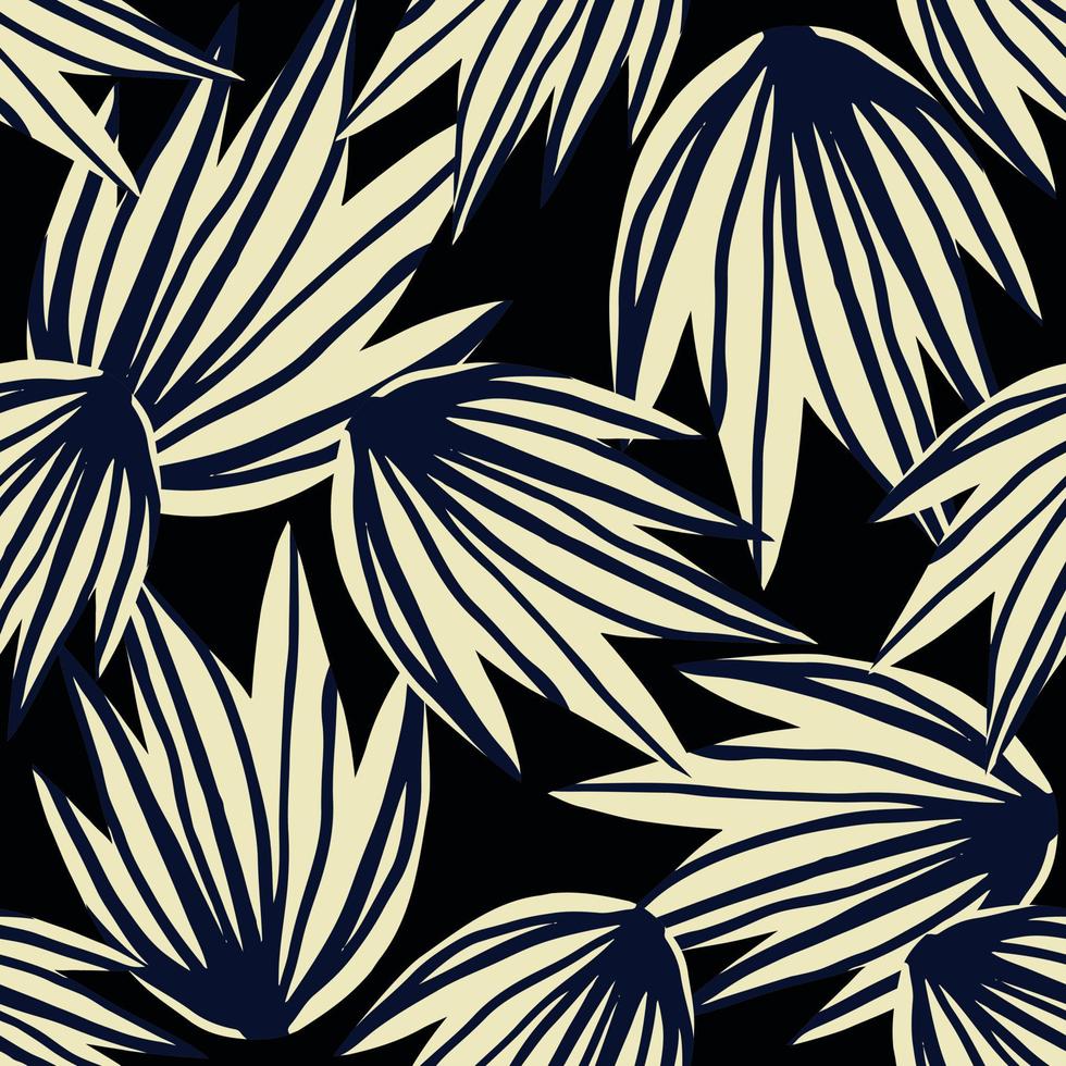 Hand drawn simple leaves seamless pattern. Contemporary leaf fabric textile design. vector