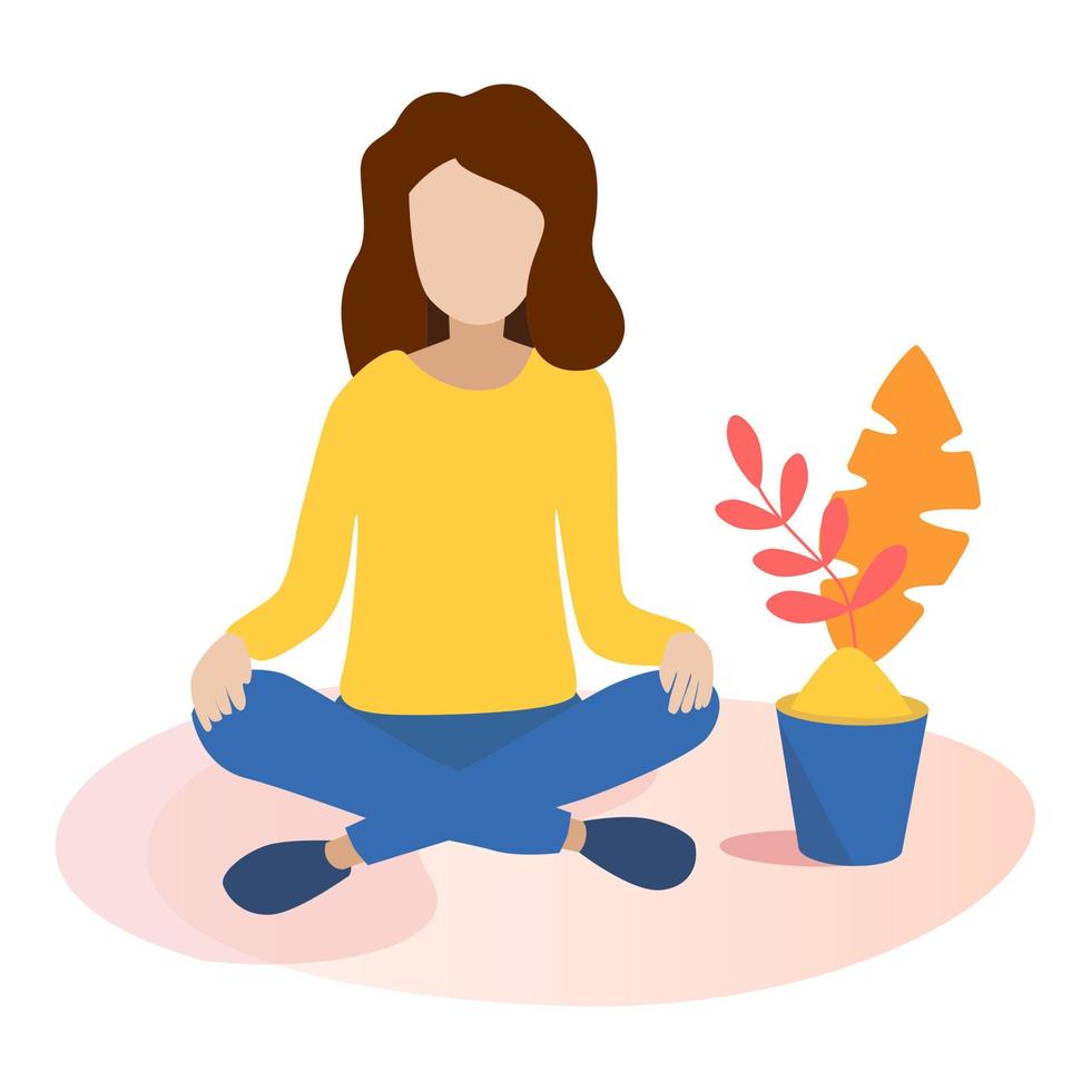 concepto de ilustración vectorial de meditación en estilo plano vector