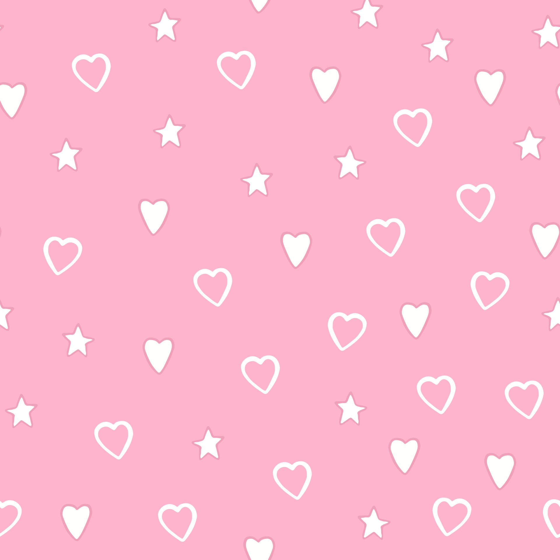 Seamless pink valentines background hearts vector pattern • wall